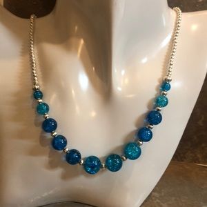 Galaxy glass bead necklace